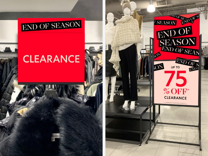 Saks OFF 5TH End Of Season Signage In Situation