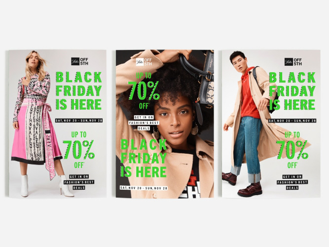 Saks OFF 5TH Black Friday Campaign Direct Mail Booklet Front Covers