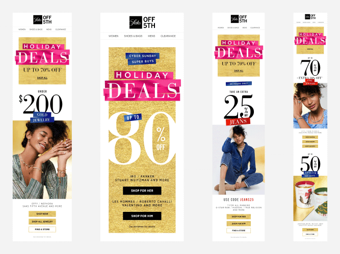 Saks OFF 5TH Holiday Deals Campaign Digital Design Email
