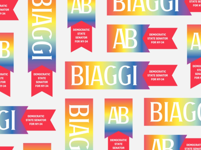 Biaggi Logo and Monogram Ribbon Design Pride Theme