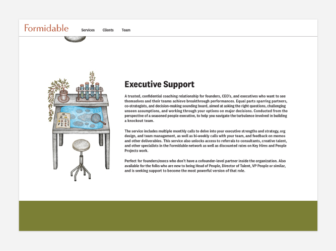 Formidable Branding Website Executive Support
