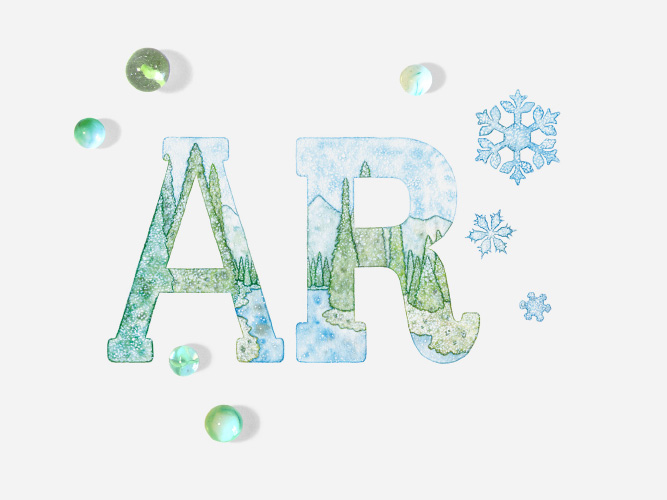 AR Illustrated Promotional Winter Landscape Logo