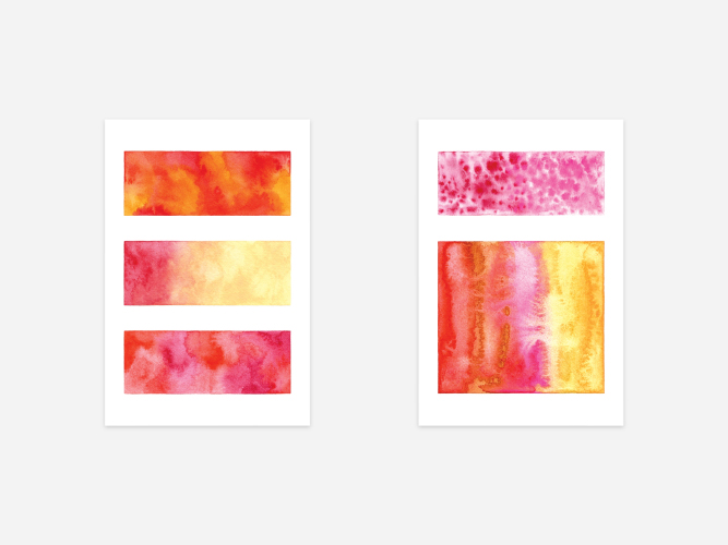 Watercolor Workshop Notecards Red Pink Gold Cards