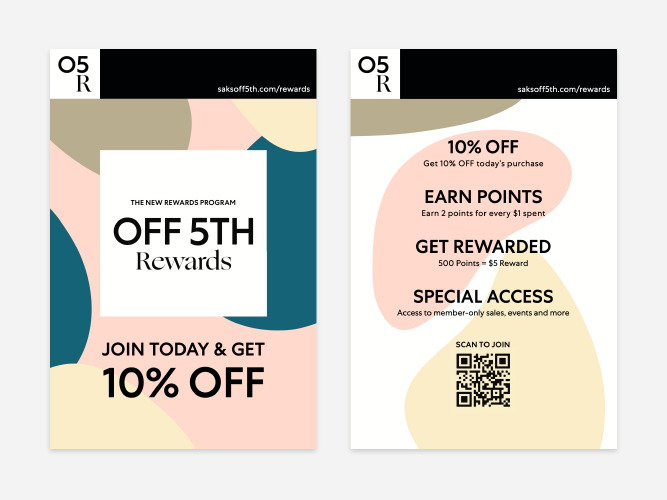 Saks OFF 5TH Print O5 Rewards A-Frame Easel Sign In Situation