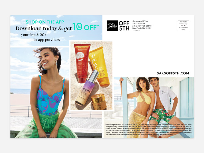 Saks OFF 5TH July Direct Mailer Redesign Plus Size In Situation Fixture