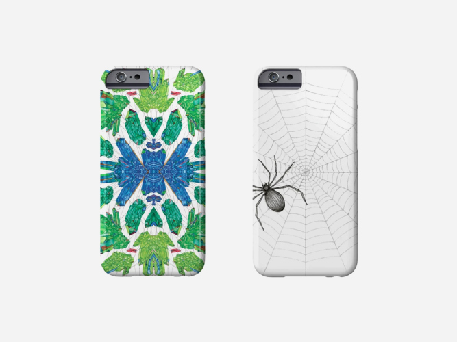 Teepublic Online Shop Art Printed Products Crystal and Spider Web Cell Phone Cases