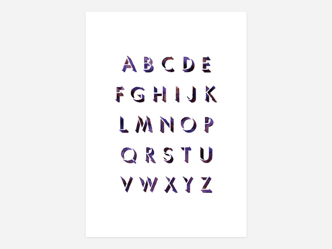 Purple Painted Alphabet Art Print
